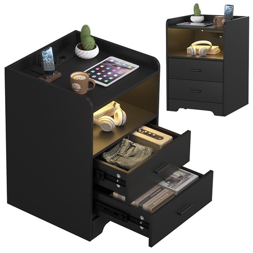 Nachttisch mit steckdose led - steckdose, &