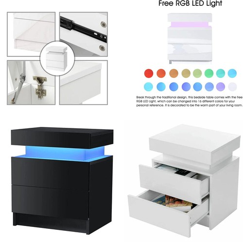Nachttisch rgb led - nachttisch, hochglanz